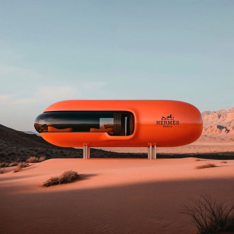 Capsule pod in the desert
