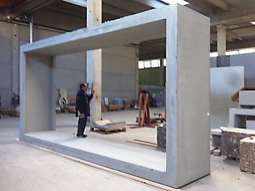 Concrete portal frame in factory