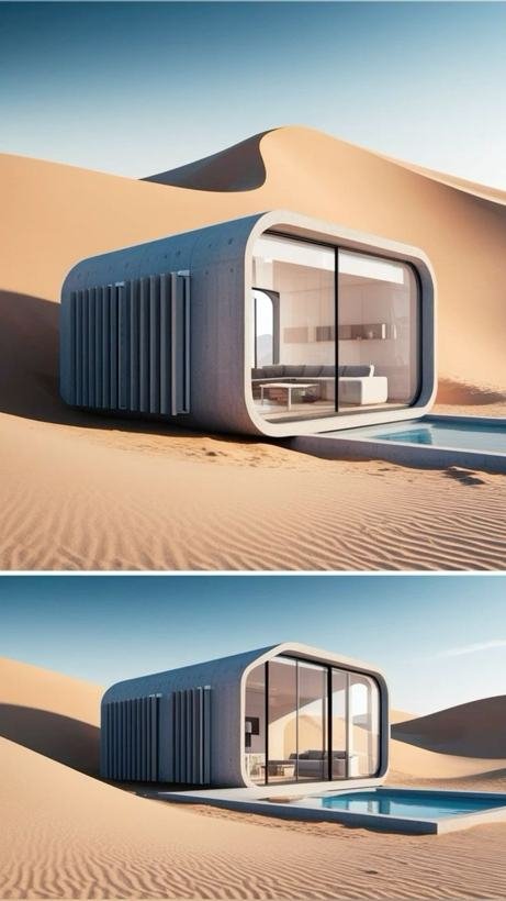 Desert pod village rendering