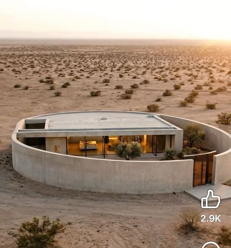 Round concrete desert villa